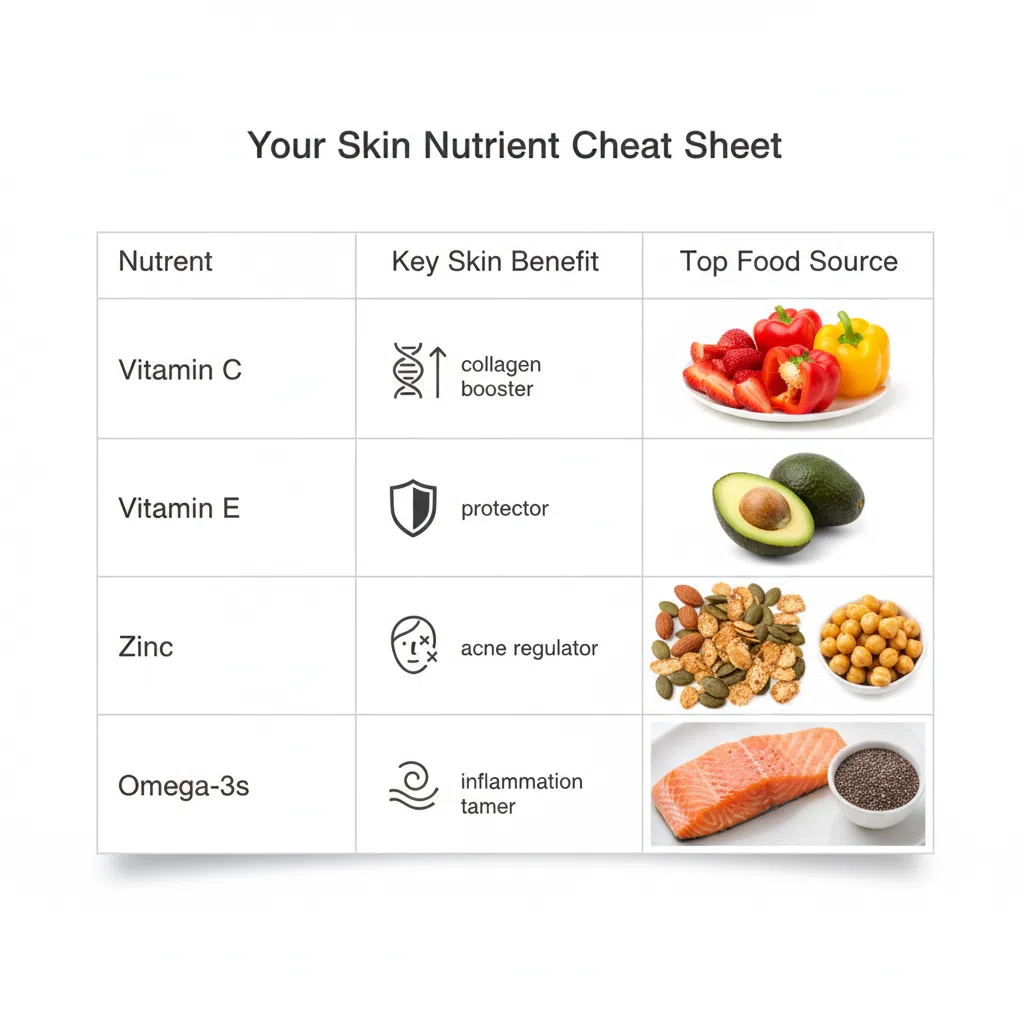 Skin Nutrient Cheat Sheet - TheSkinFinity